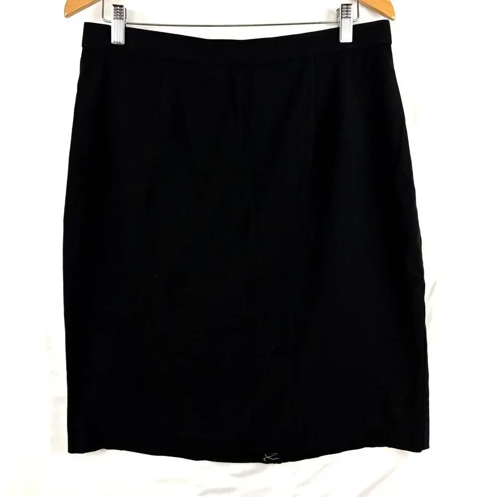 Counterparts Black Mid Length Skirt Size‎ 14 Women's Back Zipper Business Work